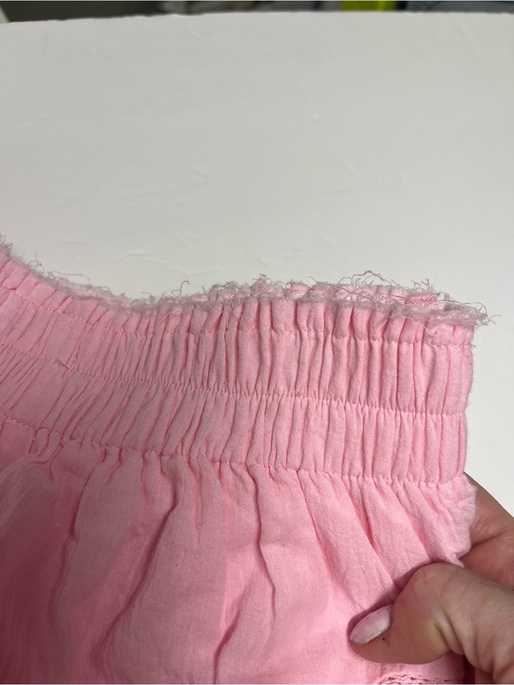 Tiered Pink Mini Skirt with Elastic Waist - Picture 7 of 8